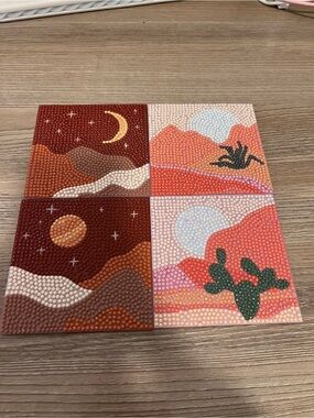 Boho Desert Diamond Art Coaster Set – Set of 4